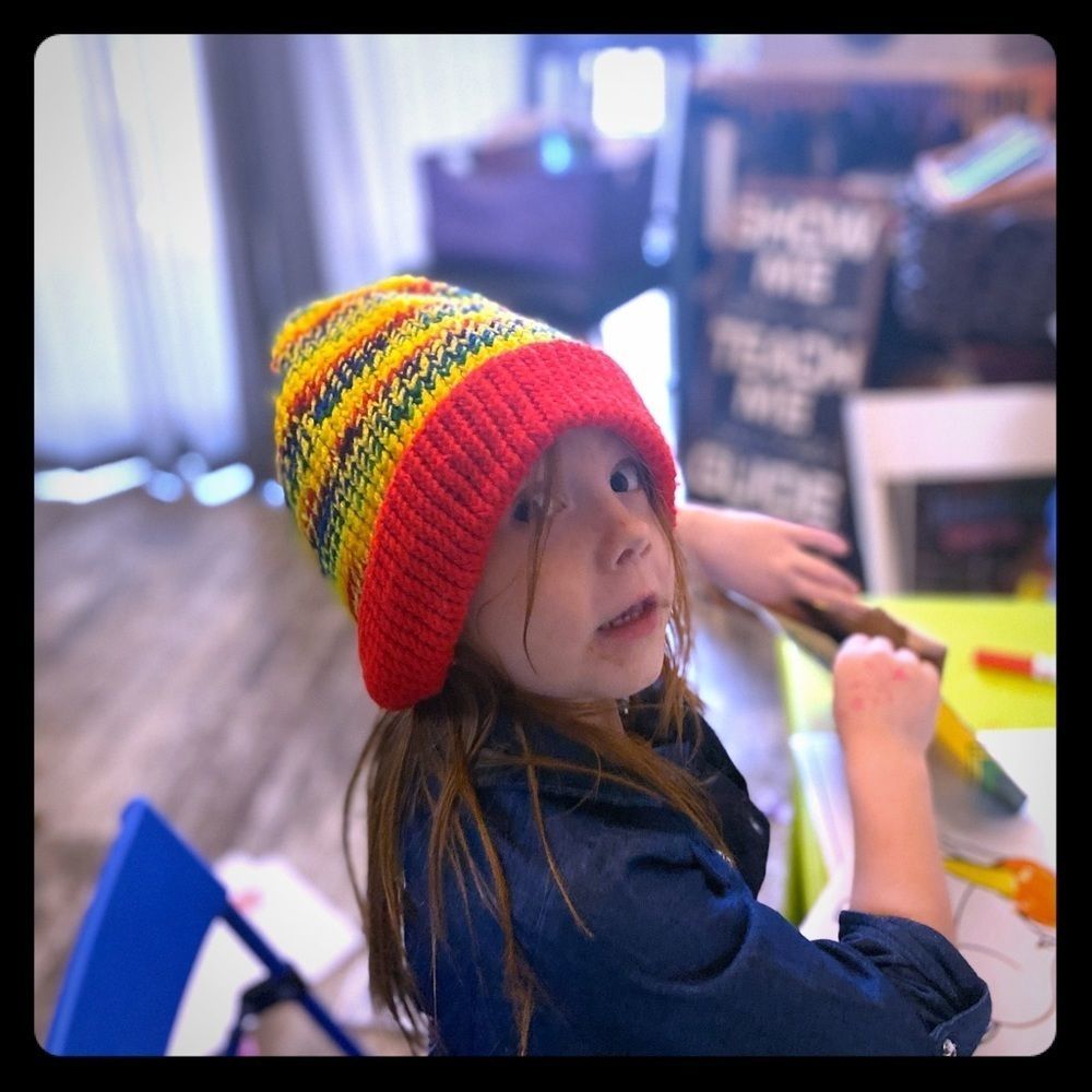 Winter Hat | Handmade | Rainbow | Children Size 5t to 12y | Warm
